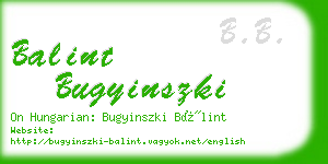 balint bugyinszki business card